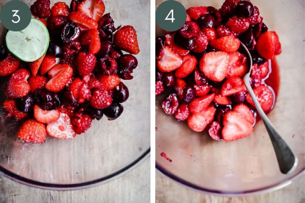 bowls of red berries