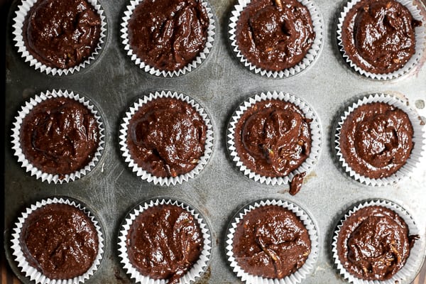 courgette muffins in baking tray before baking