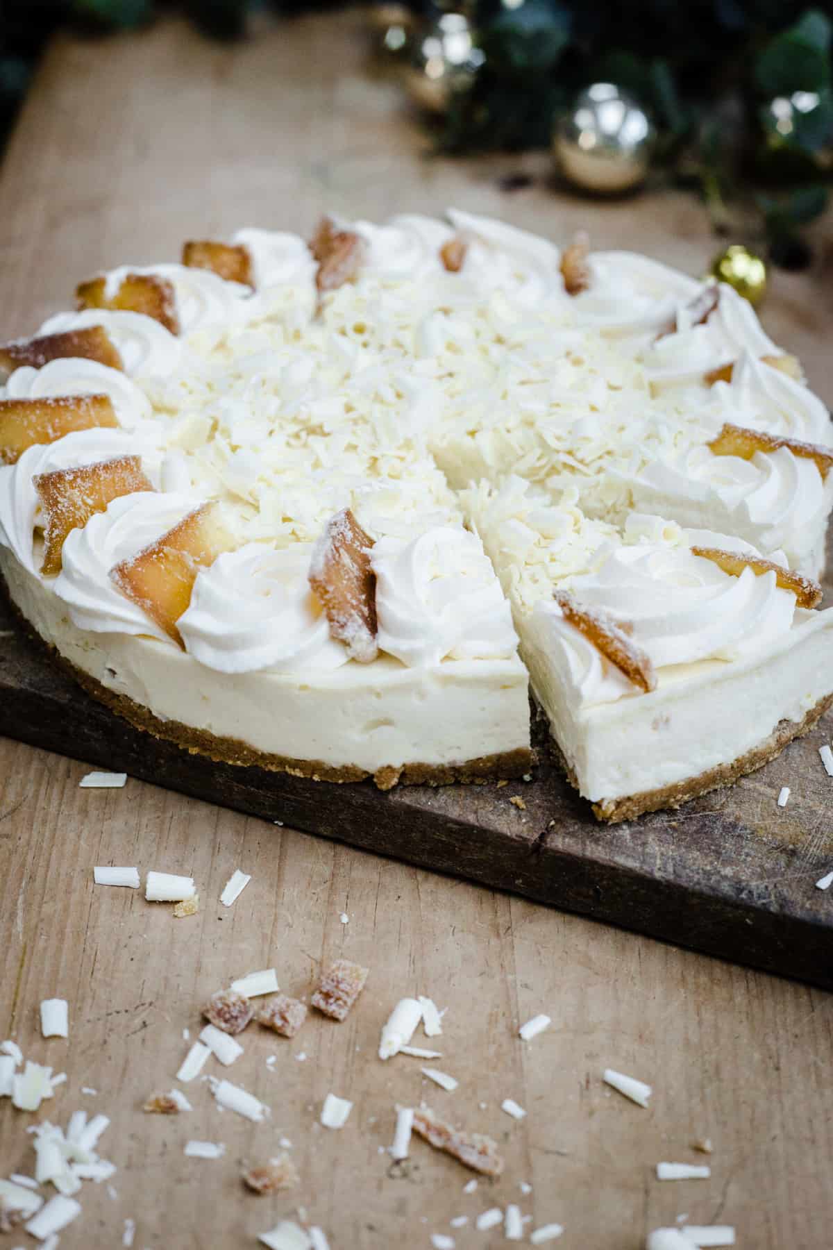 White Chocolate Ginger Cheesecake {no bake} From The Larder