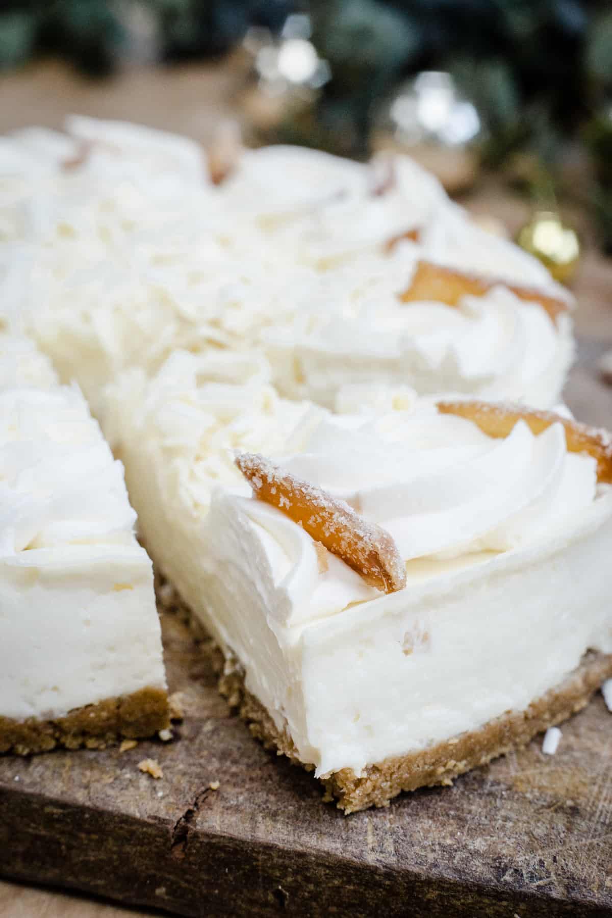 White Chocolate Ginger Cheesecake {no bake} From The Larder