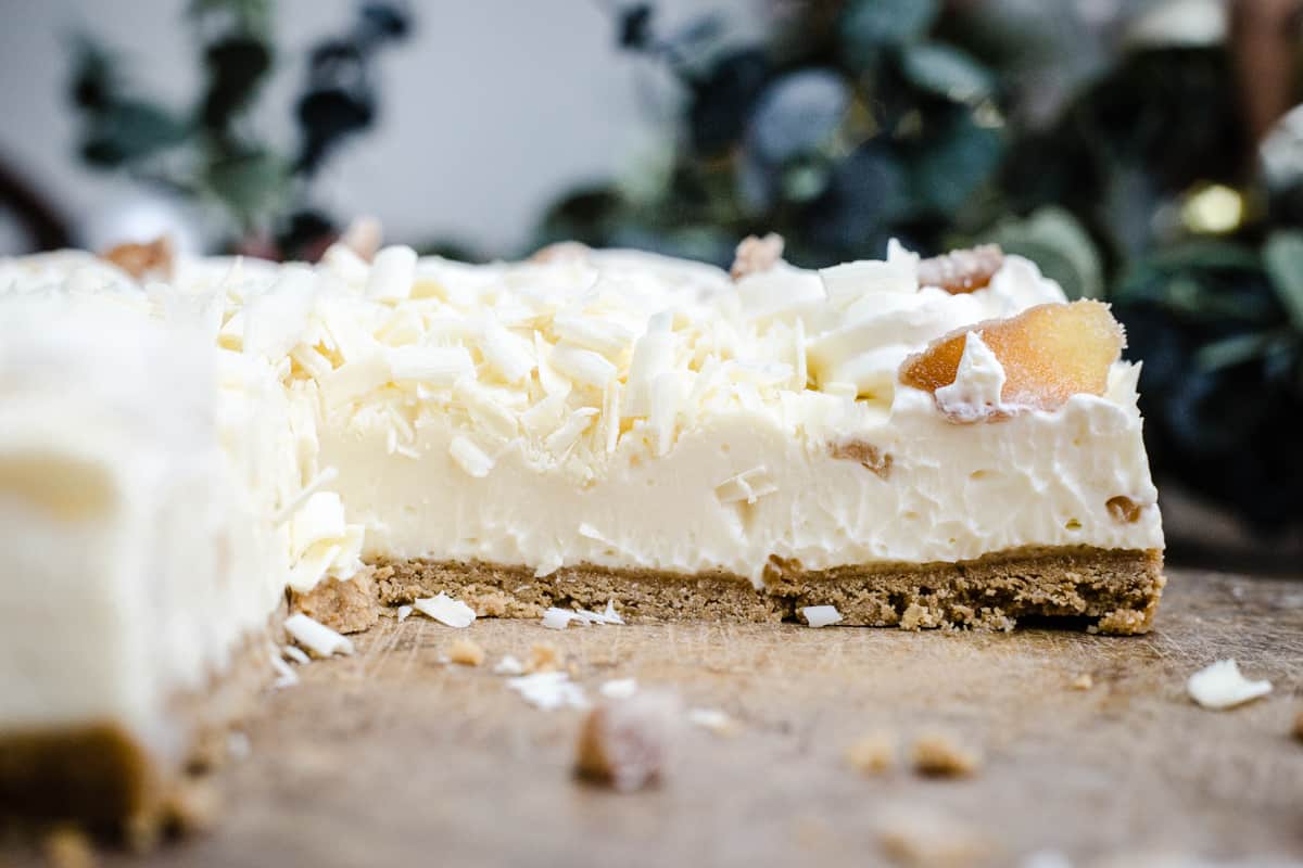White Chocolate Ginger Cheesecake {no bake} From The Larder