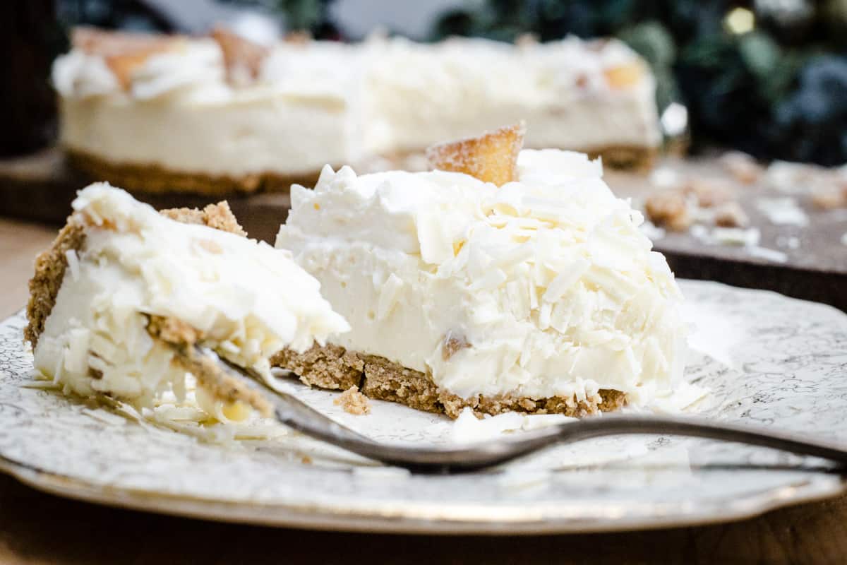 White Chocolate Ginger Cheesecake {no bake} From The Larder