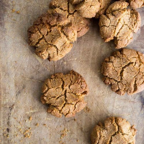 ginger biscuits on a wooden board
