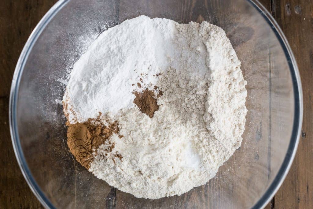 dry ingredients for Hummingbird Cake in a bowl
