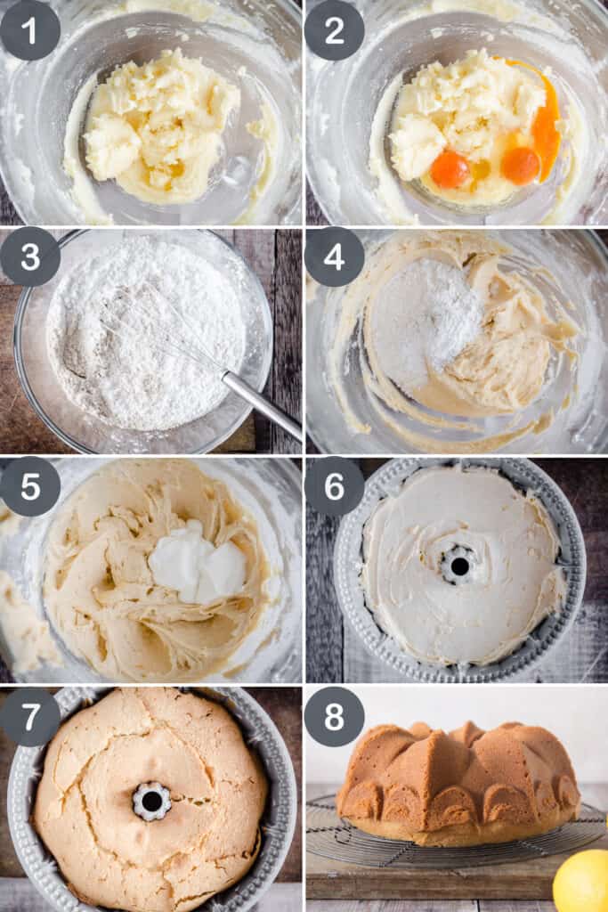 process images for lemon caramel cake