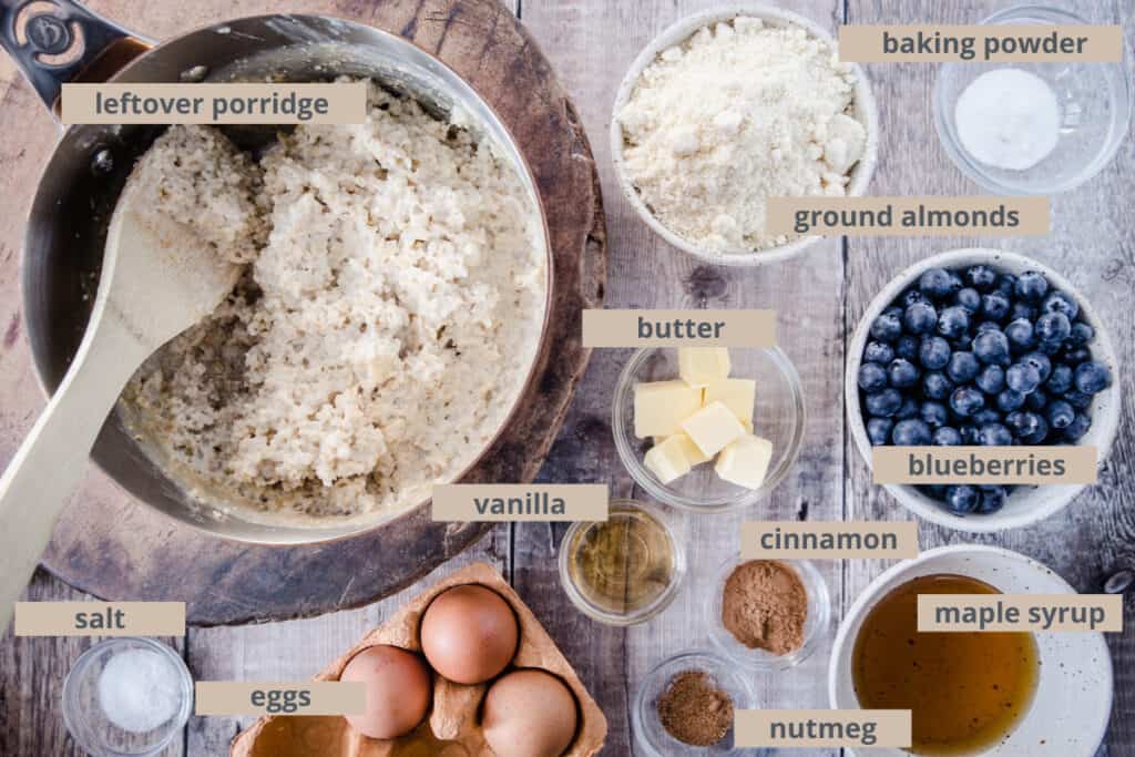 ingredients for porridge cake