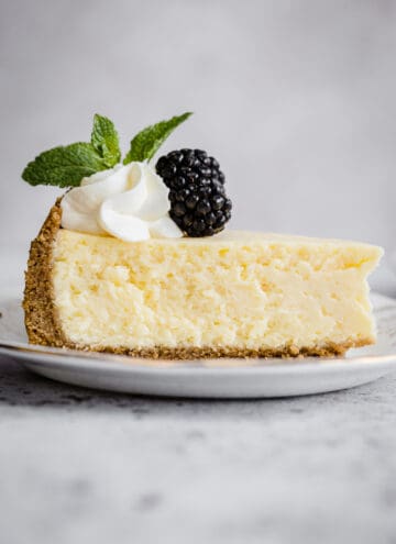slice of cheesecake on a plate