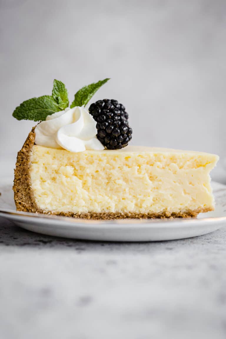 slice of cheesecake on a plate