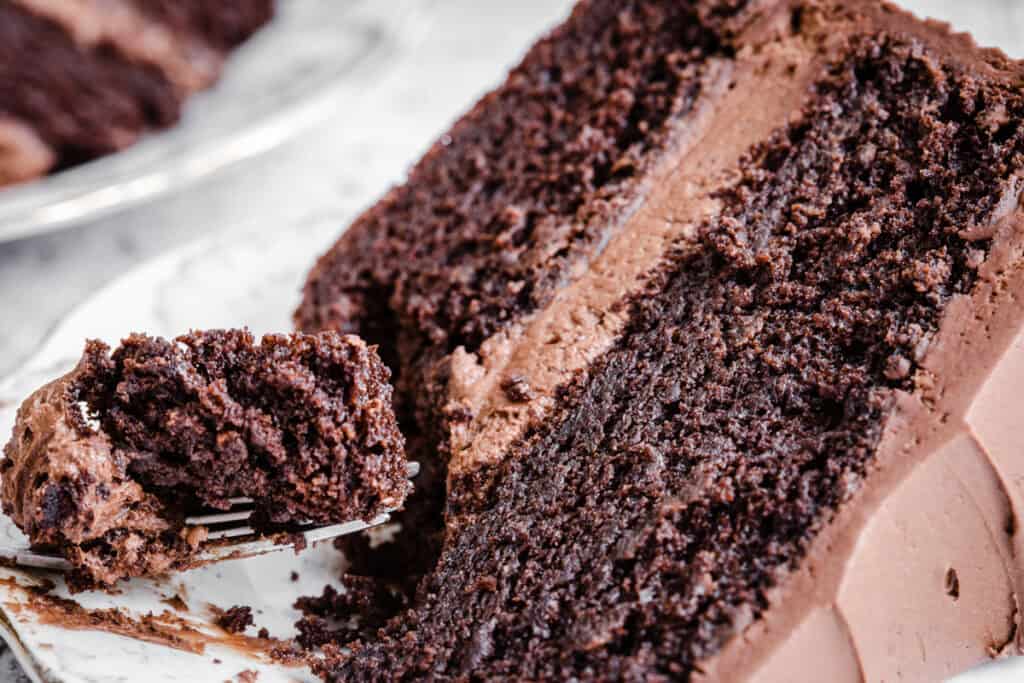 close up of chocolate cake
