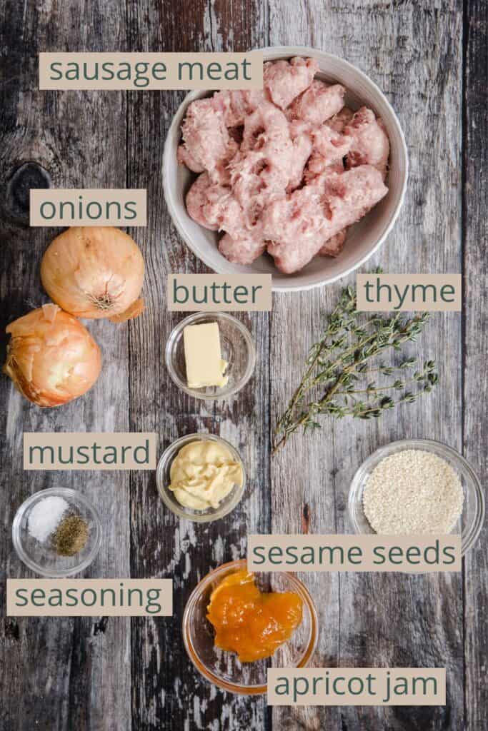 ingredients for sausage roll
