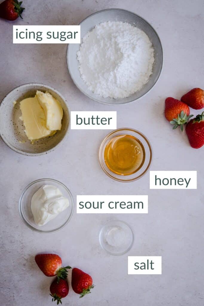 ingredients for buttercream on table