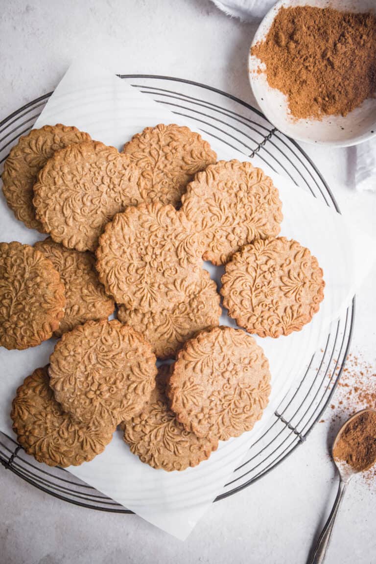 Gluten-Free Embossed Cookies on wire rack