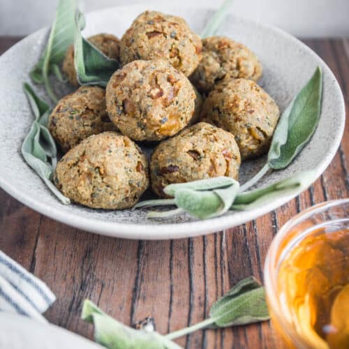 bowl of stuffing balls