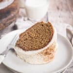 Plate with slice of Gluten Free Spice Cake