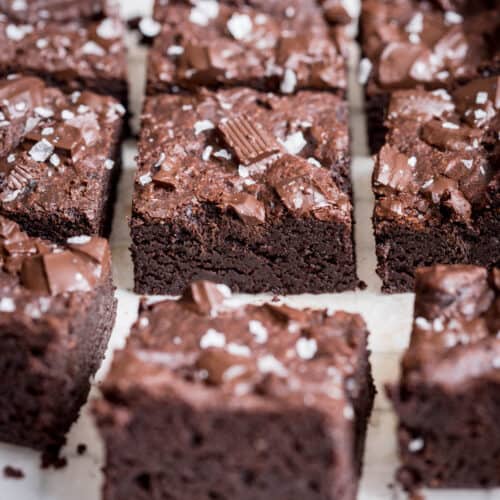 Gluten Free Brownies on parchment