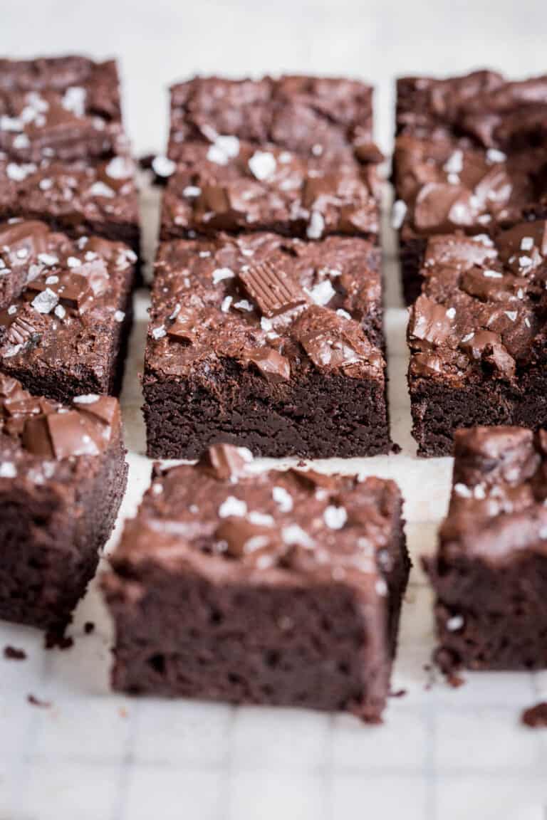 Gluten Free Brownies on parchment