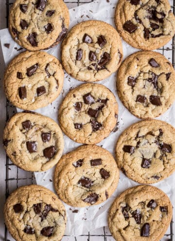 Gluten-Free Chocolate Chip Cookies on wire rack