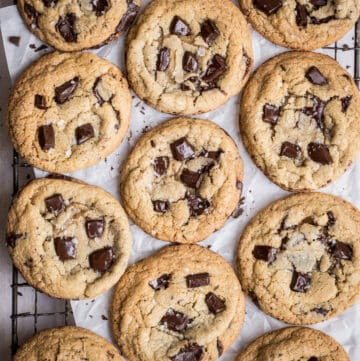 Gluten-Free Chocolate Chip Cookies on wire rack