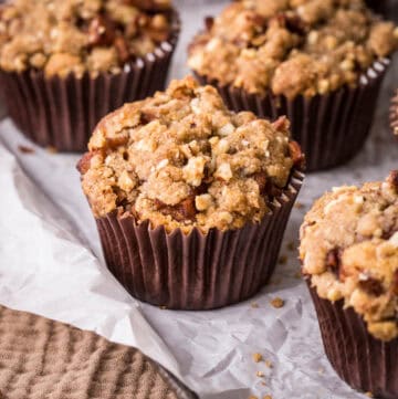 Gluten-Free Apple Pie Muffins on a baking tray.