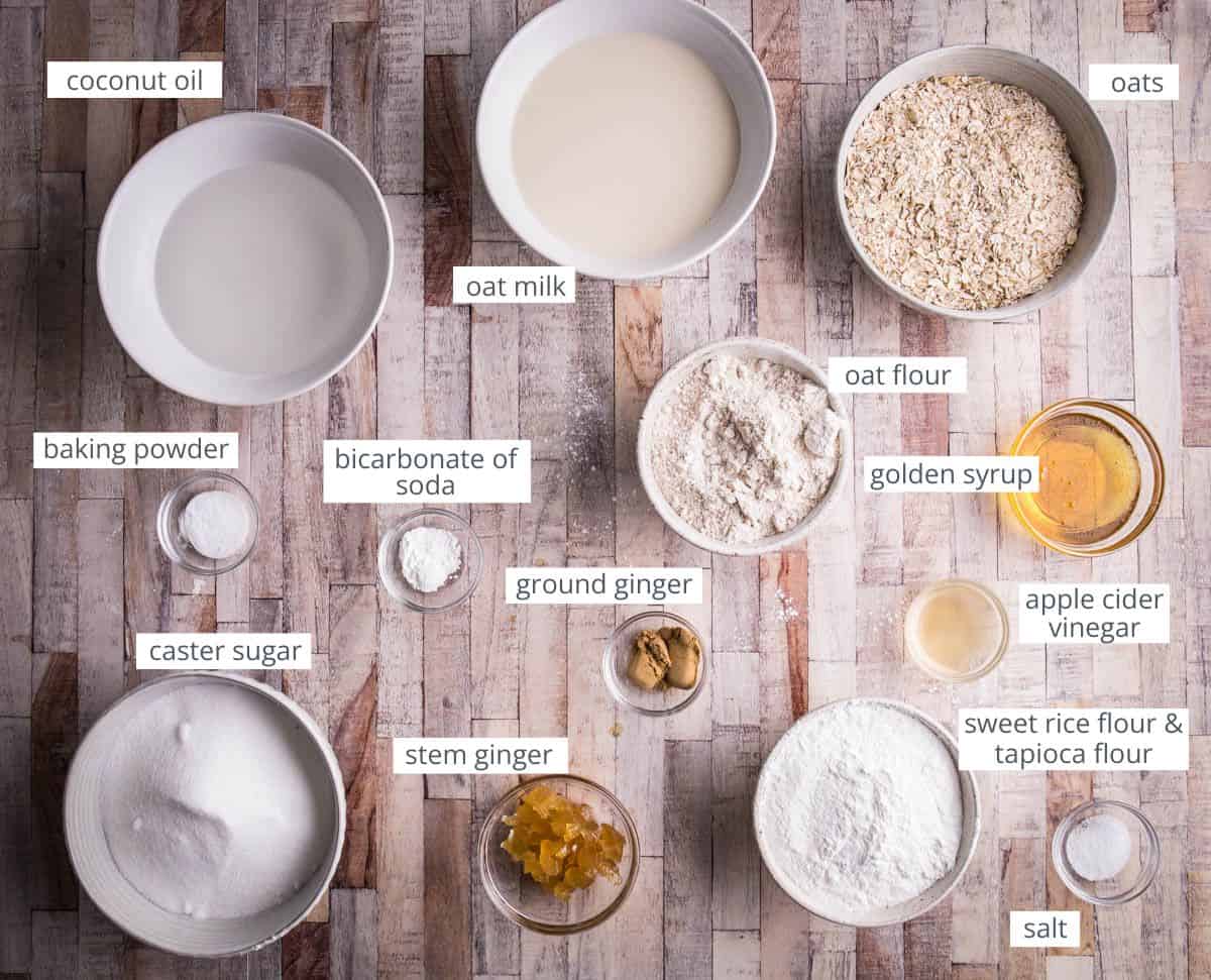 Parkin ingredients on a table.
