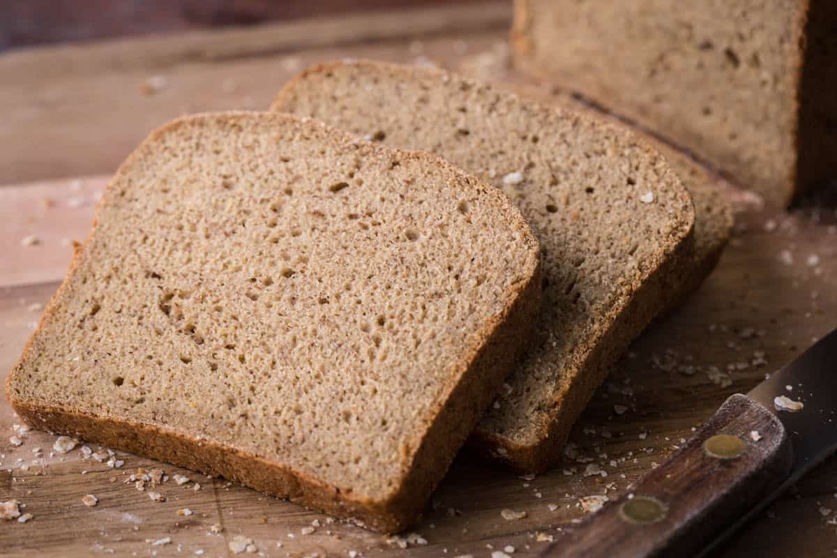 Slices of Gluten-Free Brown bread.