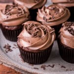 Vegan Gluten-Free Chocolate Cupcakes on a plate.
