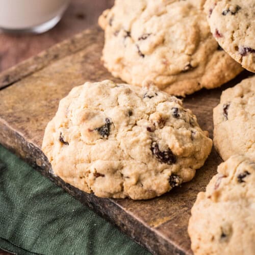 Gluten-Free Rock Cakes on a wooden board.