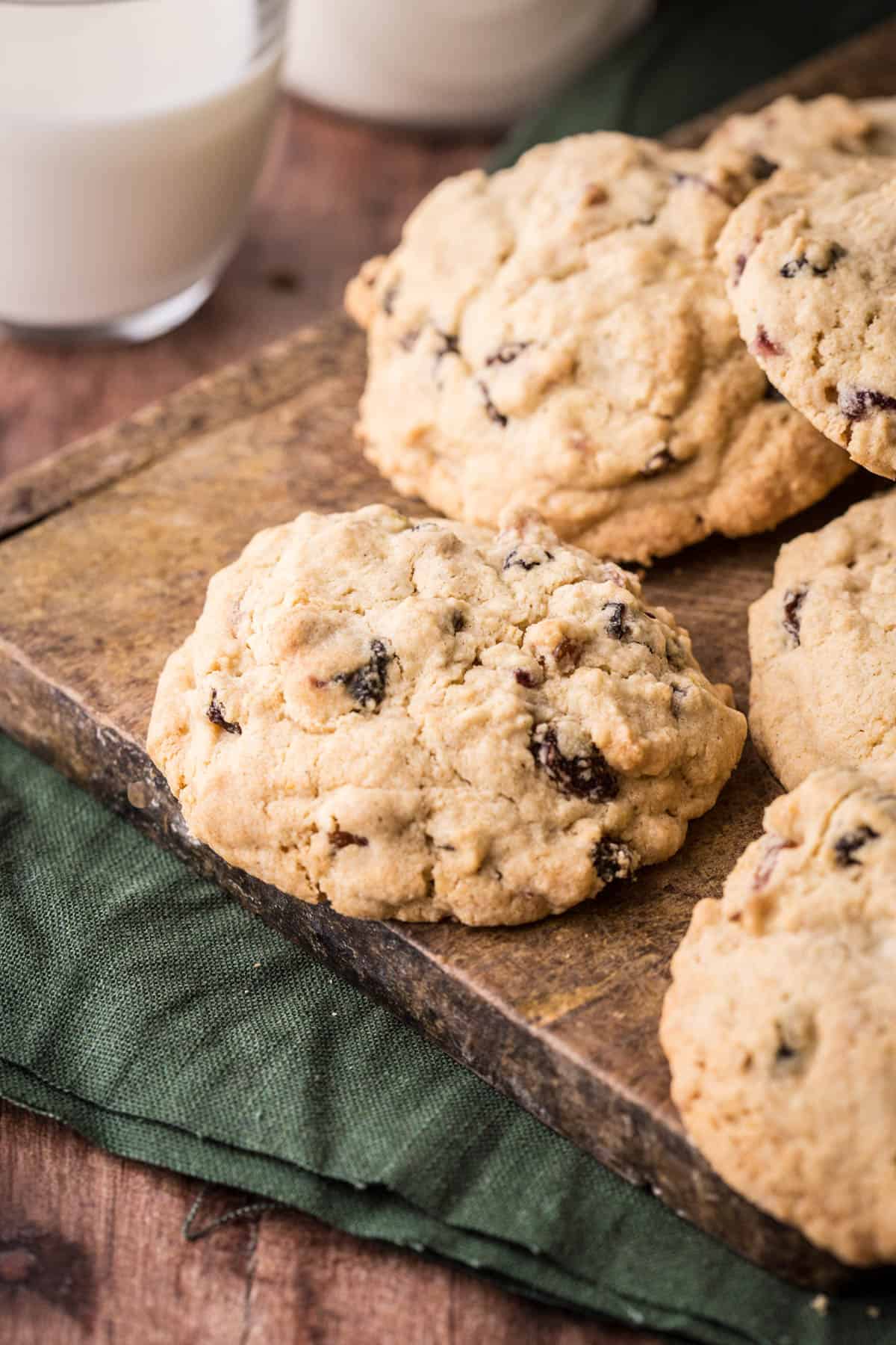 Gluten-Free Rock Cakes on a wooden board.