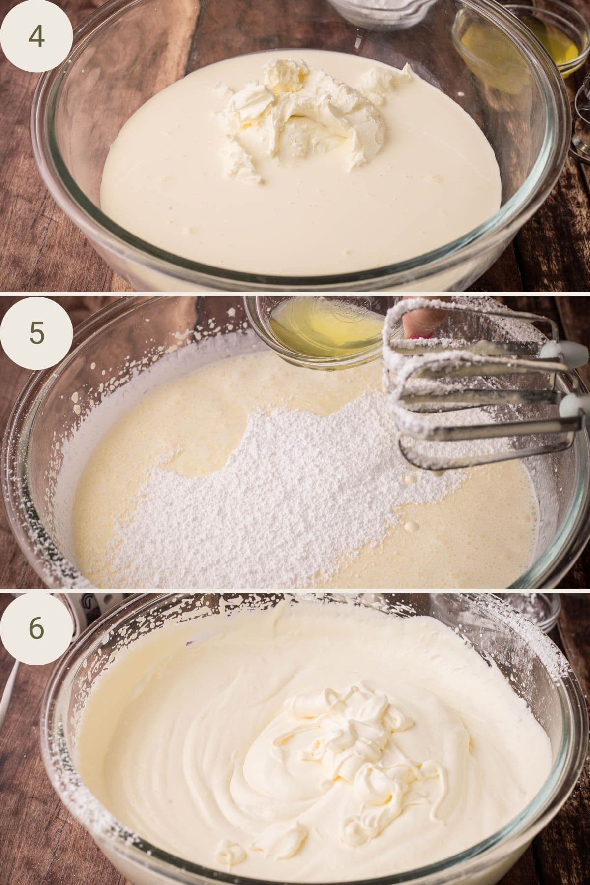 Thyme infused cream and mascarpone in a mixing bowl. Whipped until just thickening and then icing sugar and limoncello added. Whipped to just reaching soft peak stage.