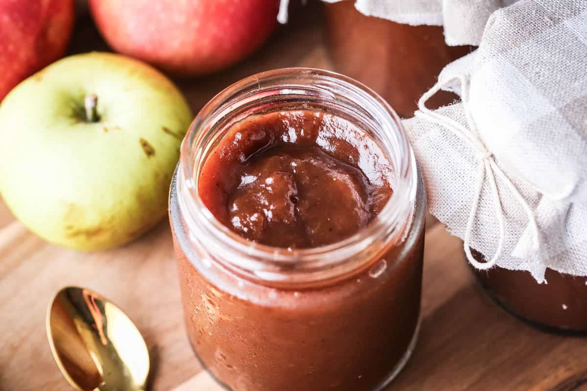 Apple Butter in a jar.