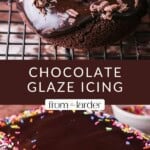 Pin image for Chocolate Glaze icing.
