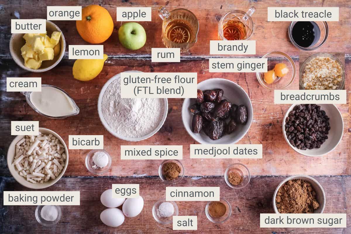 Sticky Toffee Christmas Pudding ingredients