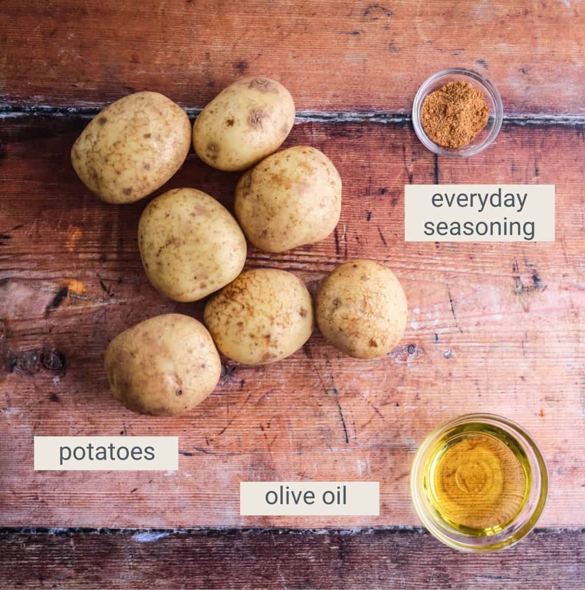 Potato Wedges ingredients.