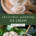 Pin image of Christmas Pudding Ice Cream.