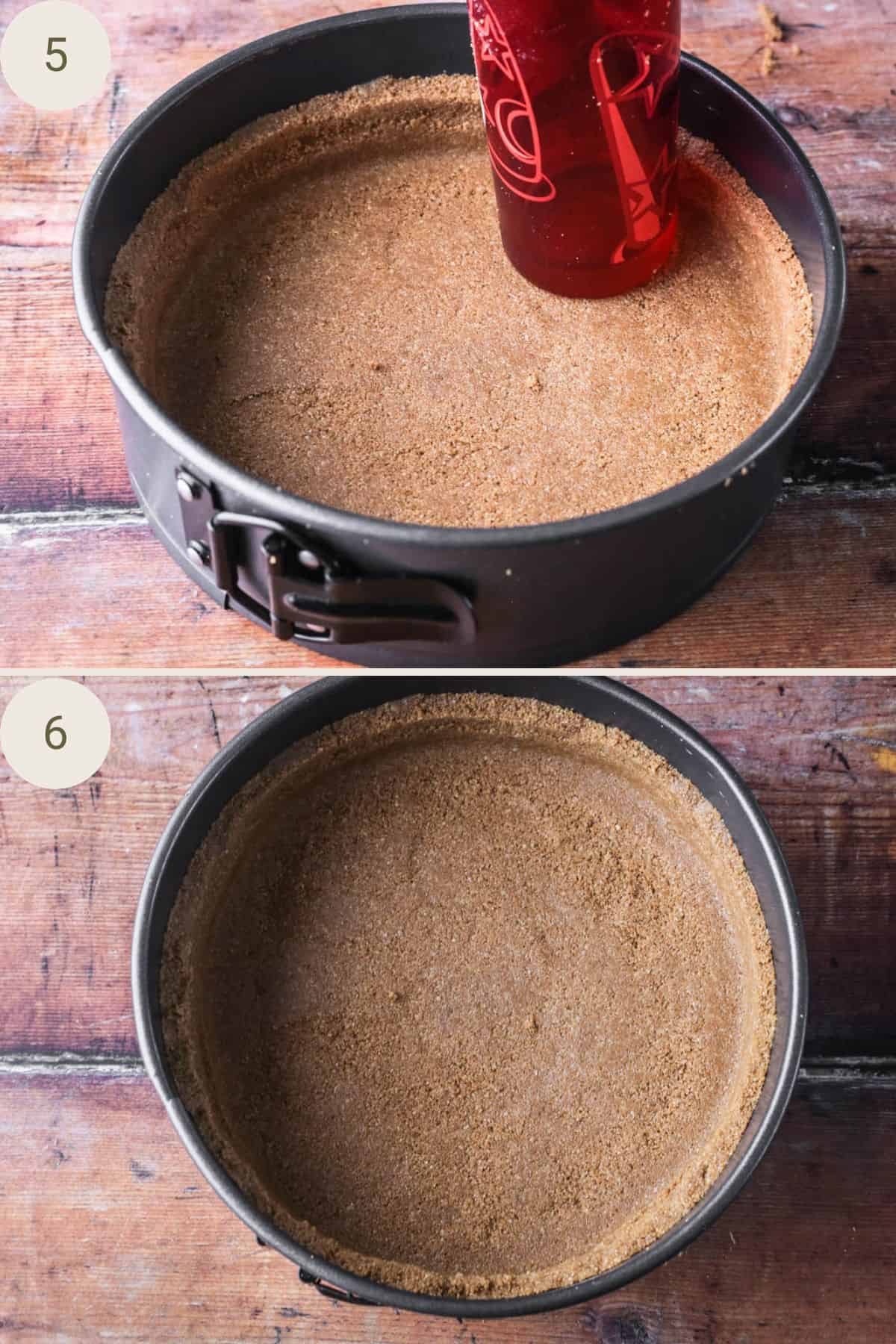 Large straight glass used to push the biscuit crumbs up the sides of the tin and create a good flat base.