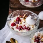 Festive Eton Mess in a bowl.