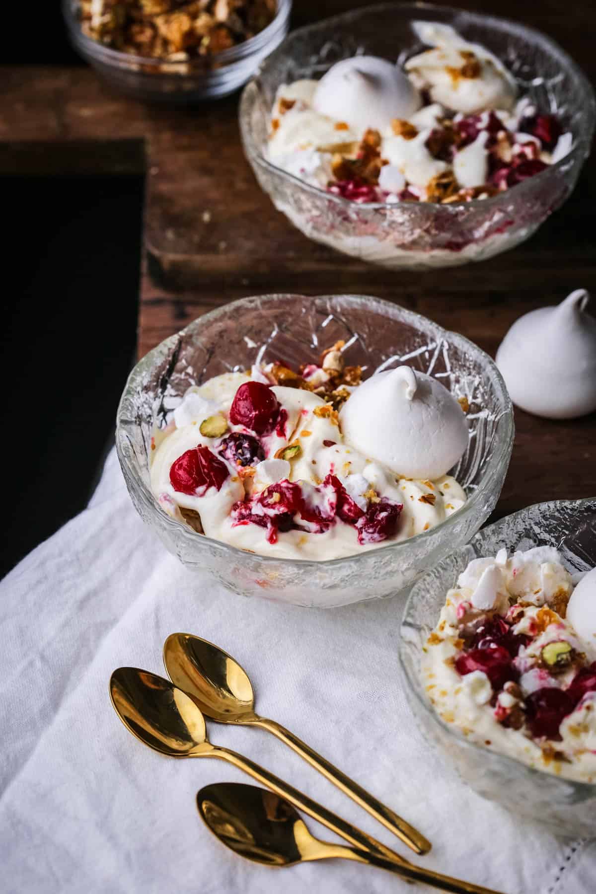 Festive Eton Mess in a bowl.