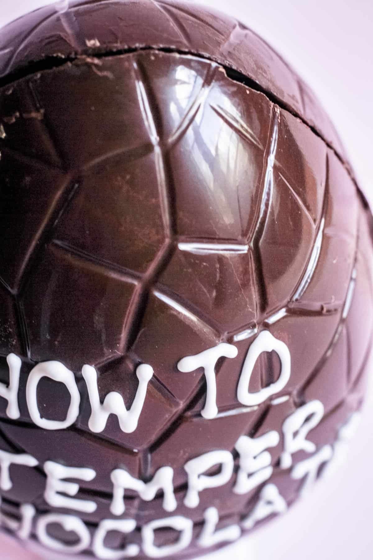 Tempered Chocolate moulded to Easter Egg shape.