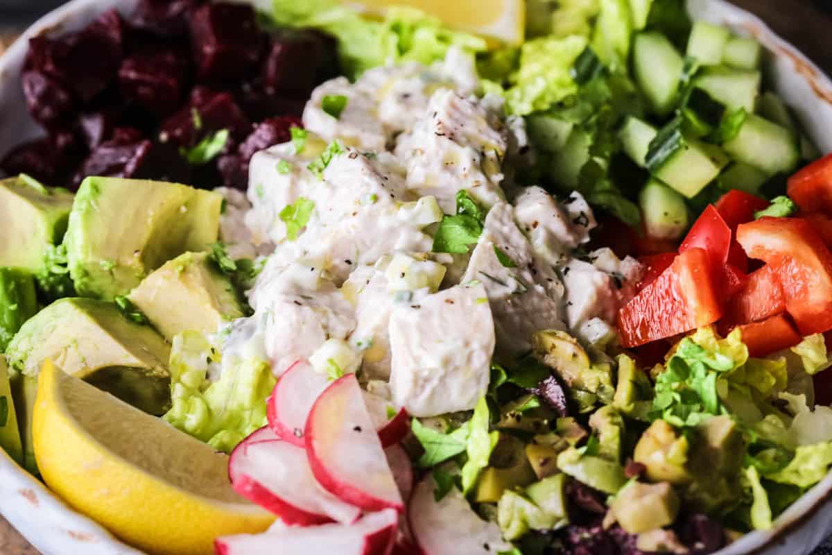 Turkey Salad in a bowl.
