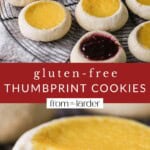 Gluten-Free Thumbprint Cookies pin image.