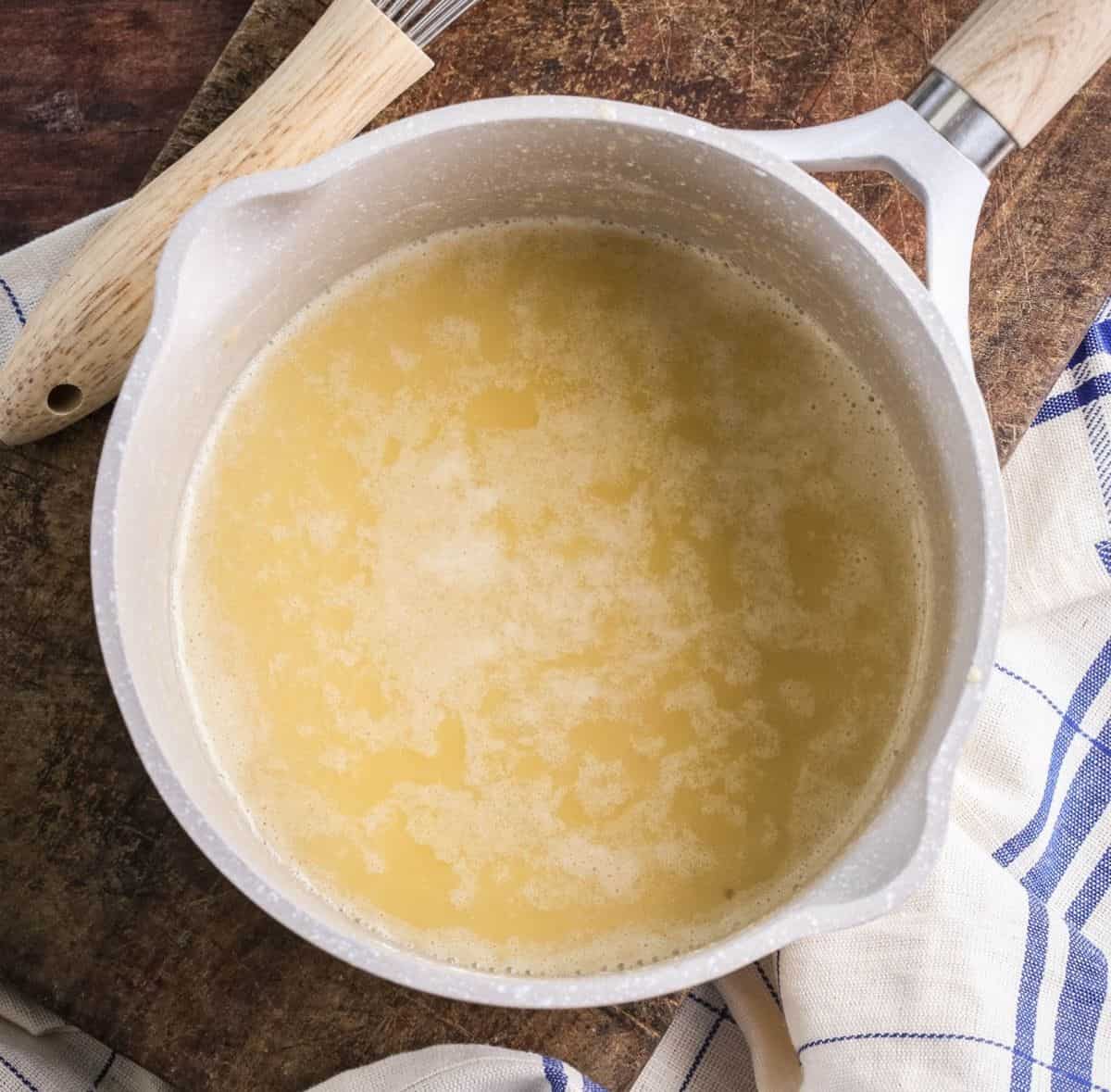 Gluten-Free Roux in a saucepan