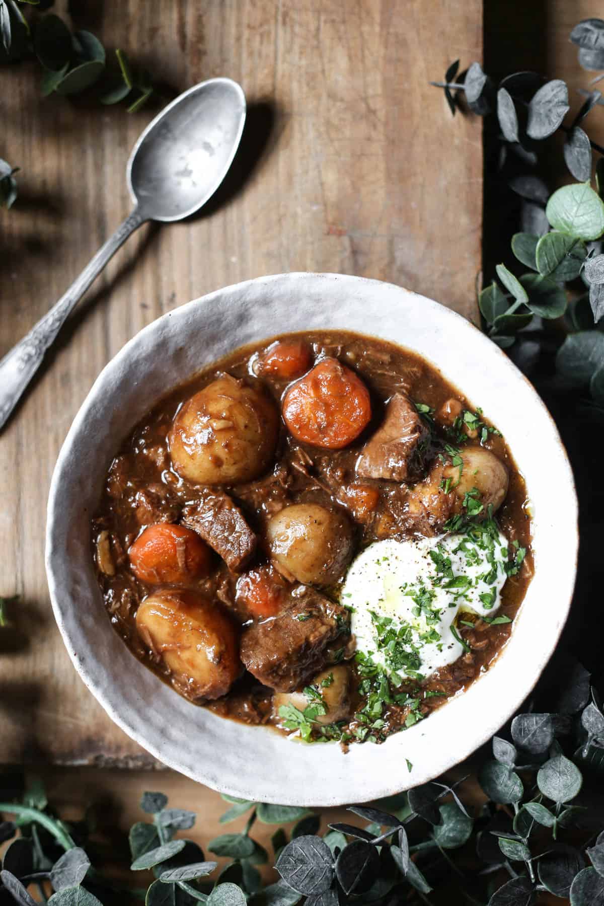 A bowl of Gluten Free Beef Stew.