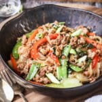 Pork Mince Stir Fry Noodles in a bowl.