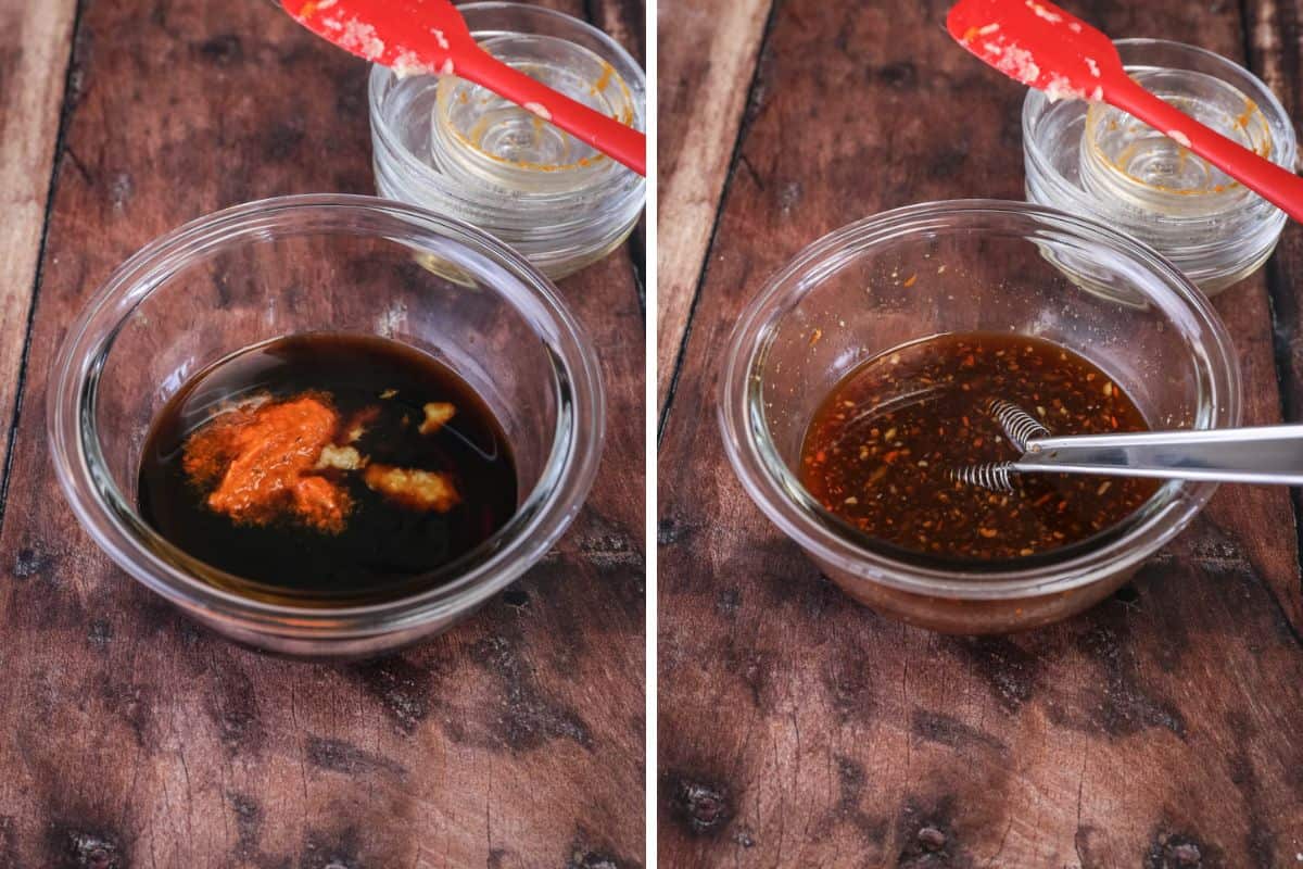 Ingredients for Stir Fry Sauce in a bowl, then whisked together.