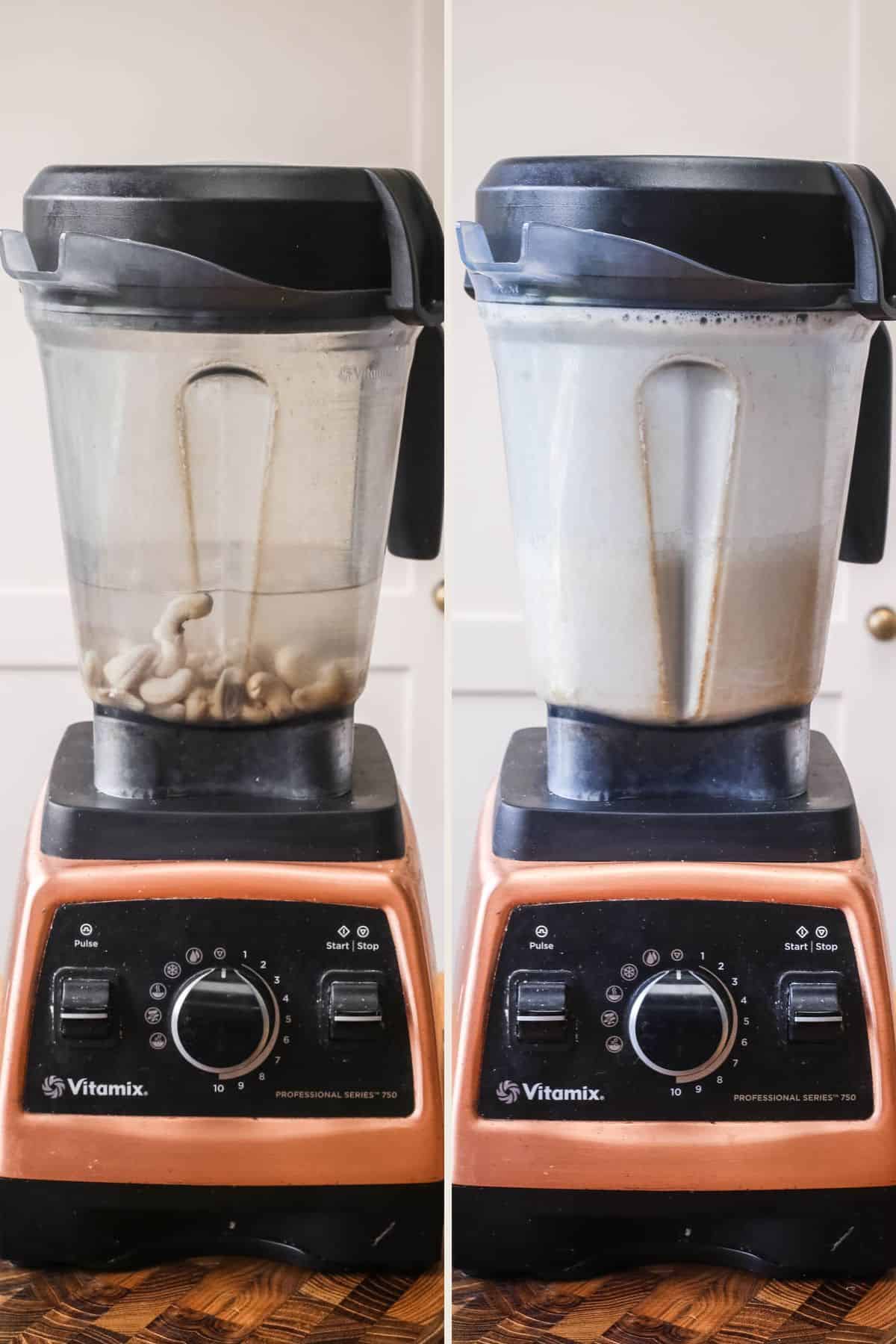 Soaked cashews in a blender with filtered water then blended until smooth and creamy.