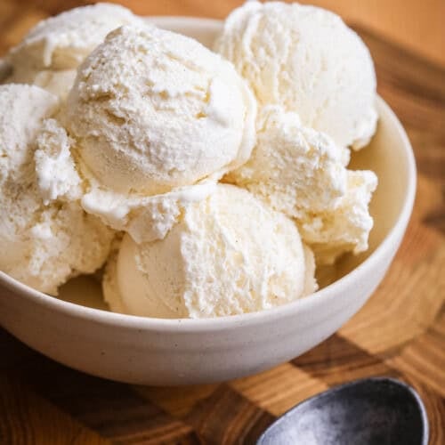Vegan Ice Cream in a bowl showing creamy texture.