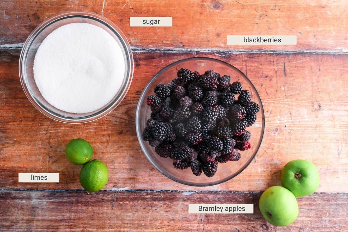 Blackberry Lime Jam ingredients