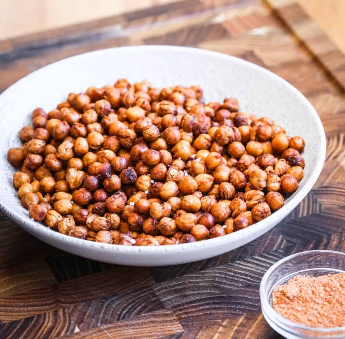 Crispy Roasted Chickpeas in a serving bowl.