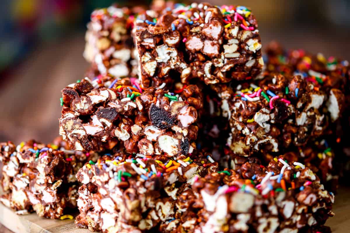 Piled high Popcorn Rocky Road.