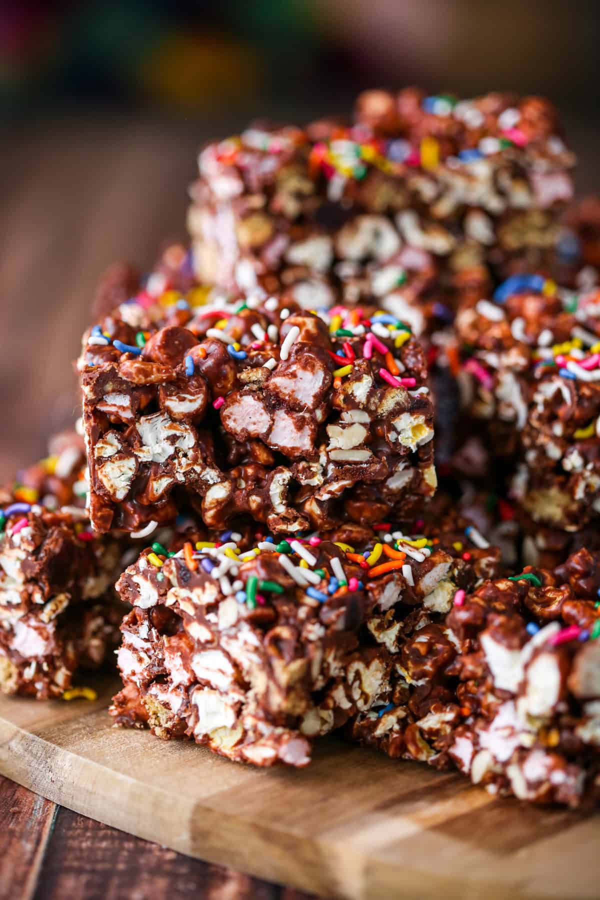 Piled high rocky road.